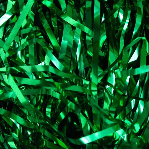 100 grams Metallic Shredded Paper Gift Hamper Filling Green