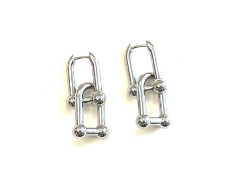 Earrings stirrup stainless steel silver