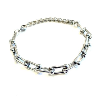 Bracelet stirrup stainless steel silver