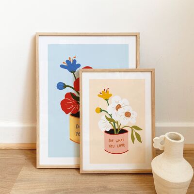 Flower pot poster - 2 sizes / 2 colors