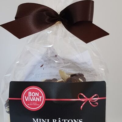 Bon Vivant Mini-sticks coated with dark chocolate sprinkled with slivered almonds