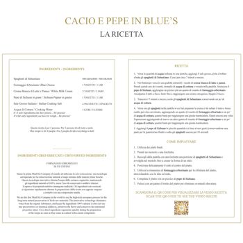 Boîte de dîners étoilés - Cacio e Pepe in Blue's - Boîte de dîner Michelin pour 4 personnes - Cuisinez à la maison en quelques minutes l'emblématique Cacio e Pepe Spaghettone du chef Andrea Larossa 1 étoile Michelin 5