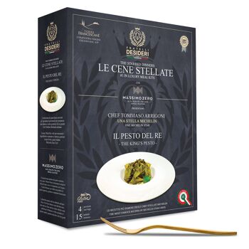 Box - Dîners étoilés - Le Pesto du Roi - Box Dîner Michelin pour 4 personnes - Cuisinez chez vous en quelques minutes l'iconique Pappardelle Sans Gluten au Pesto du Chef Tommaso Arrigoni 1 étoile Michelin 2022 1