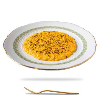 Coffret - Dîners étoilés - L'or de Milan - Coffret dîner Michelin pour 4 personnes - Cuisinez chez vous en quelques minutes l'iconique Risotto alla Milanese du Chef Carlo Cracco, 1 étoile Michelin 3