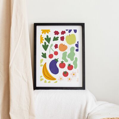 Póster 5 frutas y verduras al día - 2 formatos