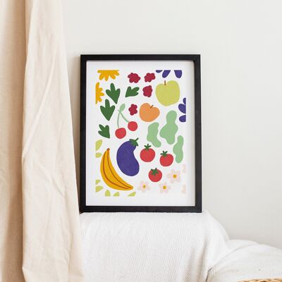 Poster 5 frutta e verdura al giorno - 2 dimensioni