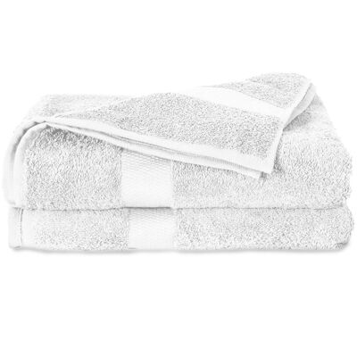 Blanc - 70x140 - Lot de 2 serviettes de douche en coton - Twentse Damask