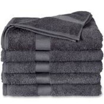 Anthracite - 70x140 - Lot de 2 serviettes de douche en coton - Twentse Damast 3