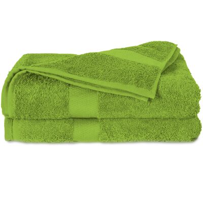 Lime - 70x140 - Cotton 2PACK Shower Towel - Twentse Damask