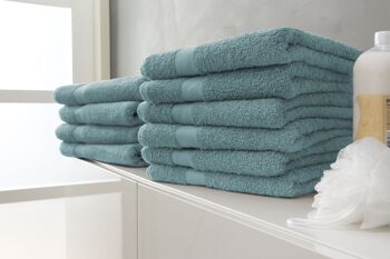 Aqua Green - 70x140 - Lot de 2 serviettes de douche en coton - Twentse Damast 3