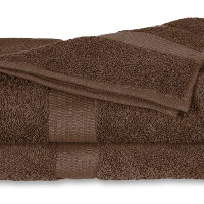 Marrón - 70x140 - Paquete de 2 toallas de ducha de algodón - Twentse Damask