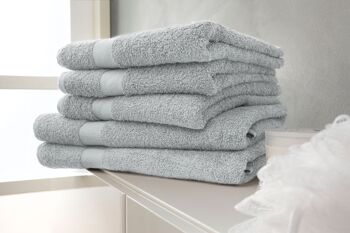 Gris - 70x140 - Lot de 2 serviettes de douche en coton - Twentse Damask 2