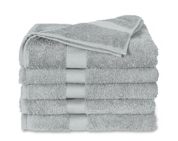 Gris - 70x140 - Lot de 2 serviettes de douche en coton - Twentse Damask 4