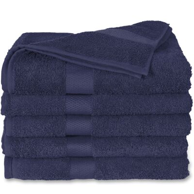 Azul marino - 70x140 - Paquete de 2 toallas de ducha de algodón - Twentse Damask
