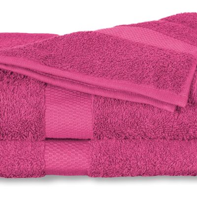 Fuchsia - 50x100 - Katoenen 2PACK Handdoeken - Twentse Damast