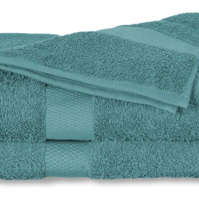 Aqua Groen - 50x100 - Katoenen 2PACK Handdoeken - Twentse Damast