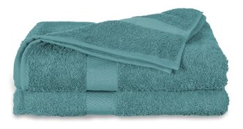 Aqua Green - 60x110 - Lot de 2 serviettes de bain en coton - Twentse Damast 1