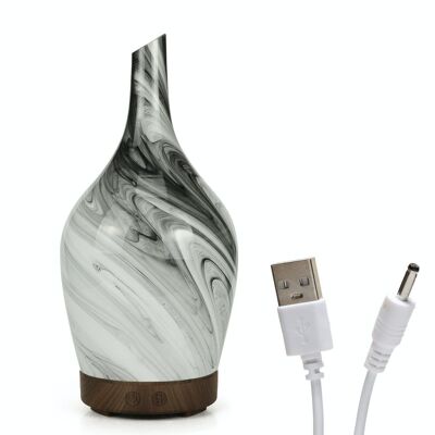 AATOM-09a - Aroma Atomiser - Glass Abstract Grey USB - Sold in 1x unit/s per outer