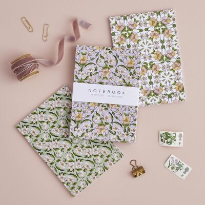 Flora Nouveau - Pack de 3 Cuadernos A6