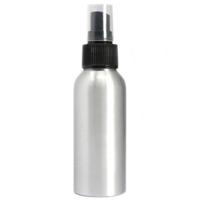 ABot-04 - Flacone in alluminio da 100 ml con tappo spray nero - Venduto in unità 8x per esterno