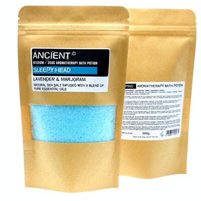 ABPC-08 - Potion de bain d'aromathérapie dans un sac kraft 350g - Sleepy Head - Vendu en 5x unité/s par extérieur