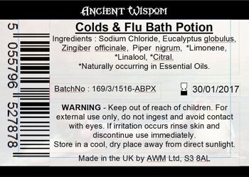 ABPLb-06 - Étiquettes de sac pour le rhume et la grippe (4 feuilles de 18) - Vendues en 4x unité/s par extérieur 4