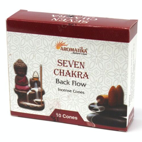 AromaBF-03 - Aromatica Backflow Incense Cones - 7 Charkras - Sold in 12x unit/s per outer
