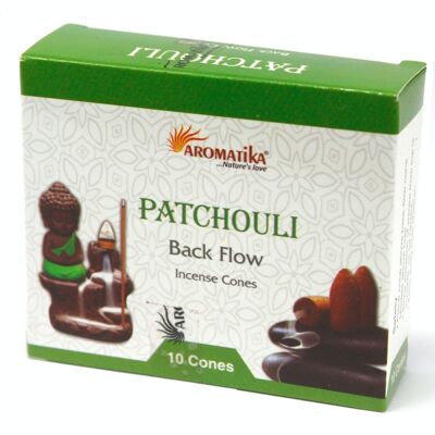 AromaBF-06 - Cônes d'encens Aromatica Backflow - Patchouli - Vendu en 12x unité/s par extérieur