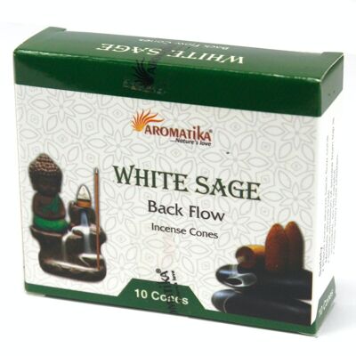 AromaBF-09 - Aromatica Backflow Incense Cones - White Sage - Sold in 12x unit/s per outer