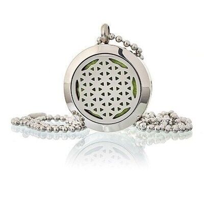 AromaJ-02 - Aromatherapy Diffuser Necklace - Flower of Life 25mm - Sold in 1x unit/s per outer
