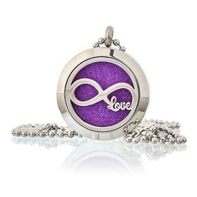 AromaJ-05 - Collier diffuseur d'aromathérapie - Infinity Love 25mm - Vendu en 1x unité/s par extérieur