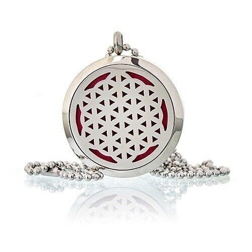 AromaJ-09 - Aromatherapy Diffuser Necklace - Flower of Life 30mm - Sold in 1x unit/s per outer