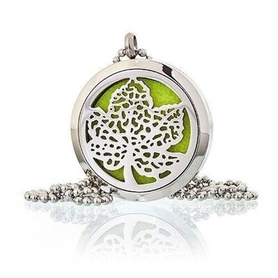 AromaJ-11 - Aromatherapy Diffuser Necklace - Leaf 30mm - Sold in 1x unit/s per outer