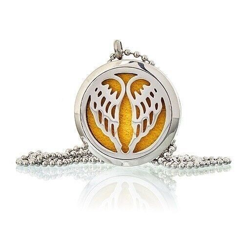 AromaJ-12 - Aromatherapy Diffuser Necklace - Angel Wings 30mm - Sold in 1x unit/s per outer