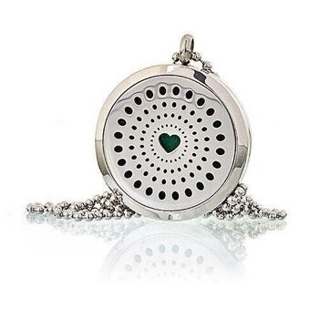 AromaJ-13 - Collier Diffuseur Aromathérapie - Coeur Diamants 30mm - Vendu en 1x unité/s par extérieur 2