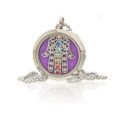 AromaJ-18 - Aromatherapy Jewellery Necklace - Hamsa Chakra - 30mm - Sold in 1x unit/s per outer