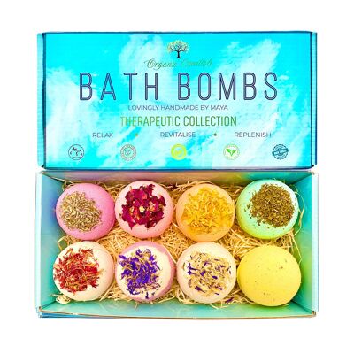Set de regalo de bombas de baño orgánicas terapéuticas de lujo