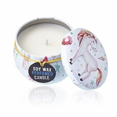 ATC-01 - Bougies Art Tin - Licornes - Pierre de Lune - Vendu en 6x unité/s par extérieur