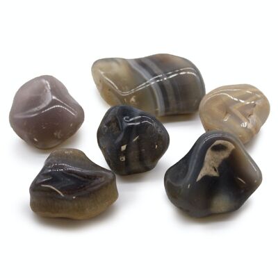 ATumbleL-01 - Grandes pierres africaines - Agate grise - Botswana - Vendu en 6x unité/s par extérieur