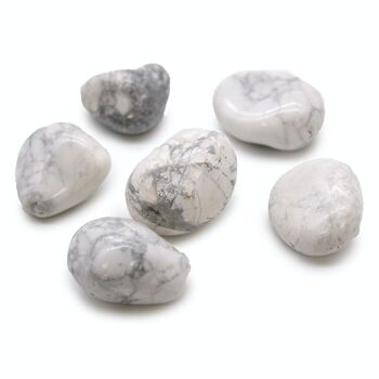 ATumbleL-07 - Grandes pierres de culbutage africaines - Howlite blanche - Magnésite - Vendu en 6x unité/s par extérieur 3