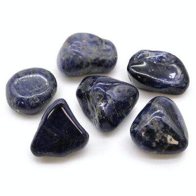 ATumbleL-15 - Grandes pierres de culbutage africaines - Sodalite - Bleu pur - Vendu en 6x unité/s par extérieur