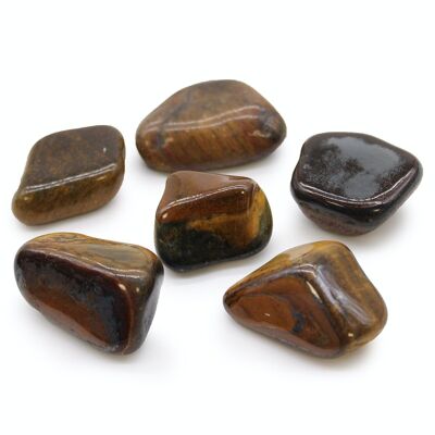 ATumbleL-20 - Large African Tumble Stones - Tigers Eye - Varigated - Sold in 6x unit/s per outer