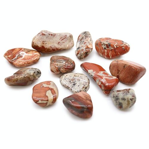 ATumbleM-05 - Medium African Tumble Stones - Light Jasper - Brecciated - Sold in 12x unit/s per outer