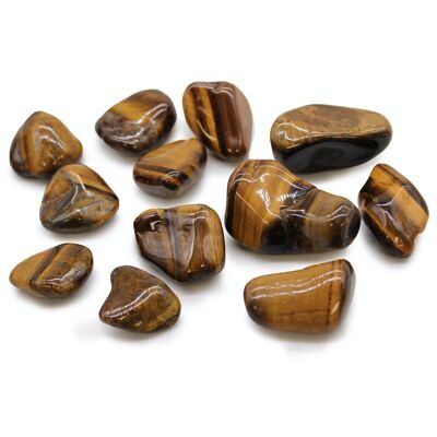 ATumbleM-10 - Medium African Tumble Stones - Tigers Eye - Golden - Sold in 12x unit/s per outer