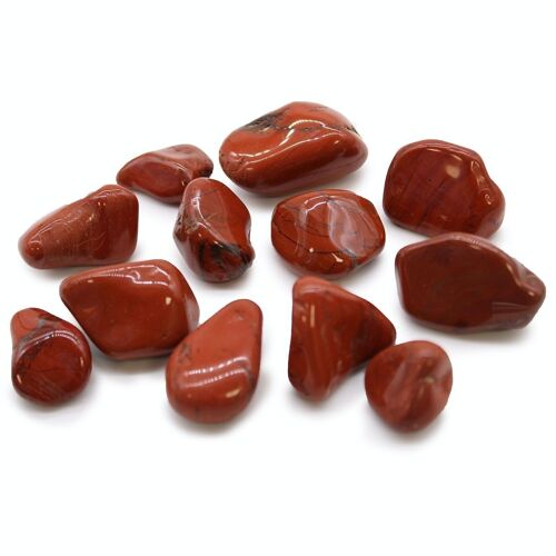 ATumbleM-14 - Medium African Tumble Stones - Jasper - Red - Sold in 12x unit/s per outer