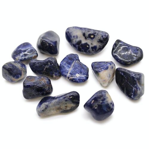 ATumbleM-15 - Medium African Tumble Stones - Sodalite - Pure Blue - Sold in 12x unit/s per outer