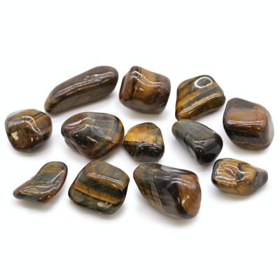ATumbleM-20 - Medium African Tumble Stones - Tigers Eye - Varigated - Sold in 12x unit/s per outer