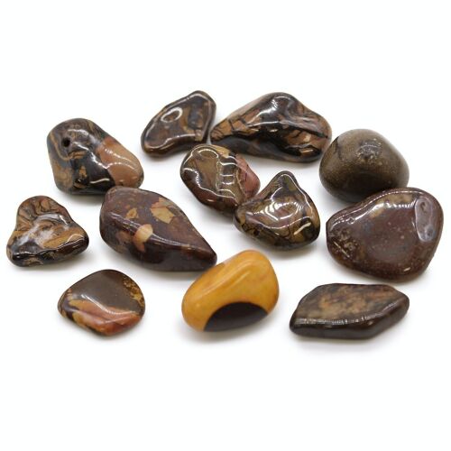 ATumbleM-21 - Medium African Tumble Stones - Picture Nguni - Sold in 12x unit/s per outer