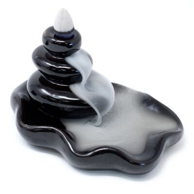BackF-03 - Back Flow Incense Burner - Large Pebbles into Pool - Sold in 3x unit/s per outer