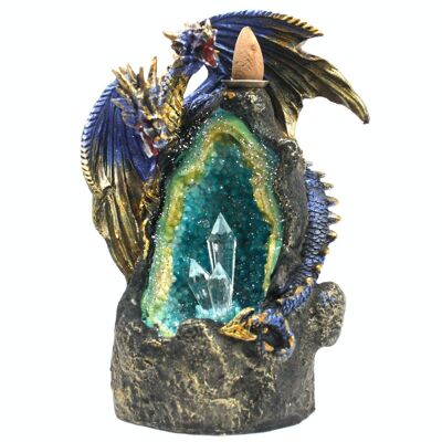 BackF-12 - Dragon with Crystal Cave LED Backflow Incense Burner - Sold in 1x unit/s per outer